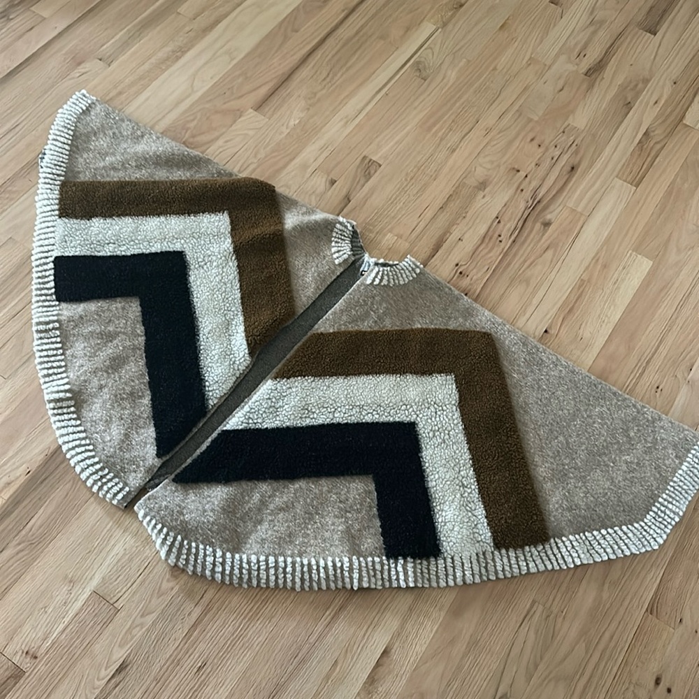 MAJE wool-blend wrap poncho OS